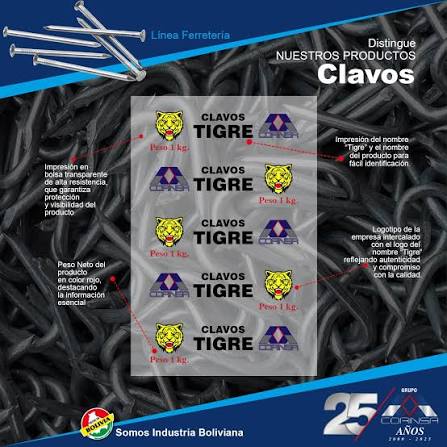 CLAVOS TIGRE POR CAJA 20U